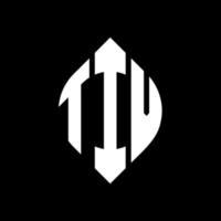 diseño de logotipo de letra de círculo tiv con forma de círculo y elipse. letras de elipse tiv con estilo tipográfico. las tres iniciales forman un logo circular. vector de marca de letra de monograma abstracto del emblema del círculo tiv.