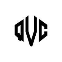 diseño de logotipo de letra qvc con forma de polígono. diseño de logotipo en forma de cubo y polígono qvc. qvc hexágono vector logo plantilla colores blanco y negro. Monograma qvc, logotipo empresarial y inmobiliario.