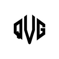 QVG letter logo design with polygon shape. QVG polygon and cube shape logo design. QVG hexagon vector logo template white and black colors. QVG monogram, business and real estate logo.