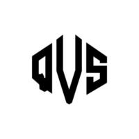 QVS letter logo design with polygon shape. QVS polygon and cube shape logo design. QVS hexagon vector logo template white and black colors. QVS monogram, business and real estate logo.