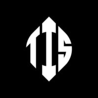 TIS circle letter logo design with circle and ellipse shape. TIS ellipse letters with typographic style. The three initials form a circle logo. TIS Circle Emblem Abstract Monogram Letter Mark Vector. vector