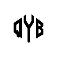 diseño de logotipo de letra qyb con forma de polígono. qyb polígono y diseño de logotipo en forma de cubo. qyb hexágono vector logo plantilla colores blanco y negro. monograma qyb, logotipo empresarial y inmobiliario.