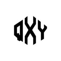 diseño de logotipo de letra qxy con forma de polígono. qxy polígono y diseño de logotipo en forma de cubo. qxy hexágono vector logo plantilla colores blanco y negro. monograma qxy, logotipo comercial e inmobiliario.