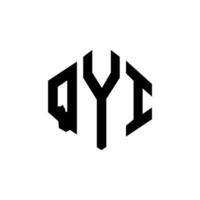 diseño de logotipo de letra qyi con forma de polígono. diseño de logotipo en forma de cubo y polígono qyi. qyi hexágono vector logo plantilla colores blanco y negro. monograma qyi, logotipo empresarial y inmobiliario.