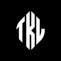 TKL circle letter logo design with circle and ellipse shape. TKL ellipse letters with typographic style. The three initials form a circle logo. TKL Circle Emblem Abstract Monogram Letter Mark Vector. vector
