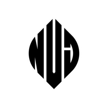 Diseño de logotipo de letra circular nvj con forma de círculo y elipse. nvj letras elipses con estilo tipográfico. las tres iniciales forman un logo circular. nvj círculo emblema resumen monograma letra marca vector. vector