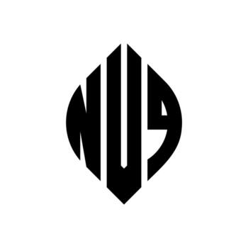 NVQ circle letter logo design with circle and ellipse shape. NVQ ellipse letters with typographic style. The three initials form a circle logo. NVQ Circle Emblem Abstract Monogram Letter Mark Vector. vector