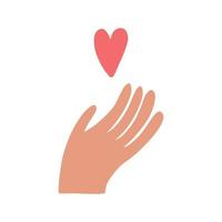 A symbol of love. Heart in the hands. vector