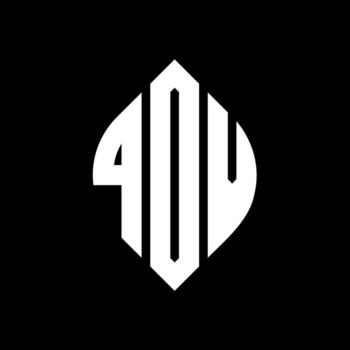 diseño de logotipo de letra de círculo qdv con forma de círculo y elipse. qdv letras elipses con estilo tipográfico. las tres iniciales forman un logo circular. vector de marca de letra de monograma abstracto del emblema del círculo qdv.