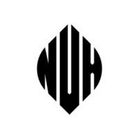 Diseño de logotipo de letra circular nvx con forma de círculo y elipse. Letras de elipse nvx con estilo tipográfico. las tres iniciales forman un logo circular. vector de marca de letra de monograma abstracto del emblema del círculo nvx.