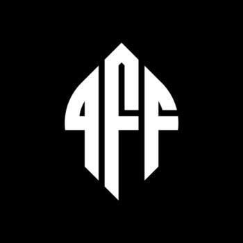 QFF circle letter logo design with circle and ellipse shape. QFF ellipse letters with typographic style. The three initials form a circle logo. QFF Circle Emblem Abstract Monogram Letter Mark Vector. vector