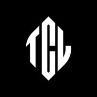 TCL circle letter logo design with circle and ellipse shape. TCL ellipse letters with typographic style. The three initials form a circle logo. TCL Circle Emblem Abstract Monogram Letter Mark Vector. vector
