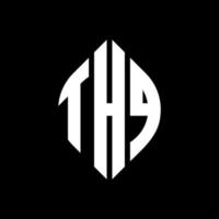 diseño de logotipo de letra de círculo thq con forma de círculo y elipse. thq letras elipses con estilo tipográfico. las tres iniciales forman un logo circular. thq círculo emblema resumen monograma letra marca vector. vector