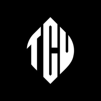 TCV circle letter logo design with circle and ellipse shape. TCV ellipse letters with typographic style. The three initials form a circle logo. TCV Circle Emblem Abstract Monogram Letter Mark Vector. vector