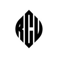 diseño de logotipo de letra de círculo rcu con forma de círculo y elipse. letras de elipse rcu con estilo tipográfico. las tres iniciales forman un logo circular. rcu círculo emblema resumen monograma letra marca vector. vector