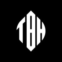 TBX circle letter logo design with circle and ellipse shape. TBX ellipse letters with typographic style. The three initials form a circle logo. TBX Circle Emblem Abstract Monogram Letter Mark Vector. vector