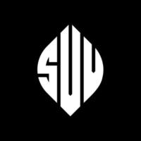 diseño de logotipo de letra de círculo svv con forma de círculo y elipse. svv letras elipses con estilo tipográfico. las tres iniciales forman un logo circular. vector de marca de letra de monograma abstracto del emblema del círculo svv.