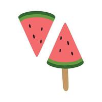 imágenes prediseñadas de helado de sandía, fruta madura de verano. fiesta de sandia vector