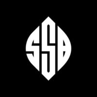 SSB circle letter logo design with circle and ellipse shape. SSB ellipse letters with typographic style. The three initials form a circle logo. SSB Circle Emblem Abstract Monogram Letter Mark Vector. vector
