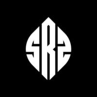 SRZ circle letter logo design with circle and ellipse shape. SRZ ellipse letters with typographic style. The three initials form a circle logo. SRZ Circle Emblem Abstract Monogram Letter Mark Vector. vector
