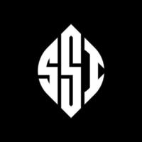SSI circle letter logo design with circle and ellipse shape. SSI ellipse letters with typographic style. The three initials form a circle logo. SSI Circle Emblem Abstract Monogram Letter Mark Vector. vector