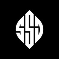 SSJ circle letter logo design with circle and ellipse shape. SSJ ellipse letters with typographic style. The three initials form a circle logo. SSJ Circle Emblem Abstract Monogram Letter Mark Vector. vector