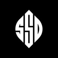 SSO circle letter logo design with circle and ellipse shape. SSO ellipse letters with typographic style. The three initials form a circle logo. SSO Circle Emblem Abstract Monogram Letter Mark Vector. vector