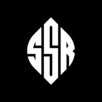 SSR circle letter logo design with circle and ellipse shape. SSR ellipse letters with typographic style. The three initials form a circle logo. SSR Circle Emblem Abstract Monogram Letter Mark Vector. vector