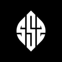 SSZ circle letter logo design with circle and ellipse shape. SSZ ellipse letters with typographic style. The three initials form a circle logo. SSZ Circle Emblem Abstract Monogram Letter Mark Vector. vector