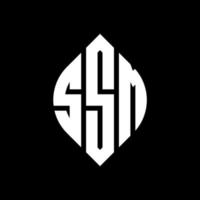 SSM circle letter logo design with circle and ellipse shape. SSM ellipse letters with typographic style. The three initials form a circle logo. SSM Circle Emblem Abstract Monogram Letter Mark Vector. vector