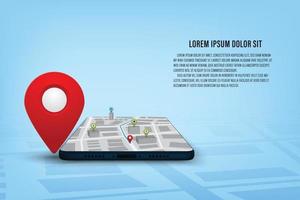 Vector GPS mobile application concept. Navigation with smartphone design for web banner.