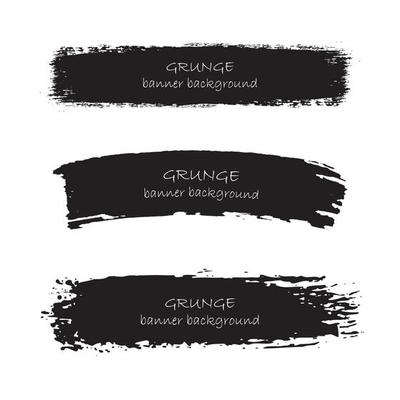 Vector set of black brush stroke. Grunge background for banner.