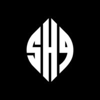 SHQ circle letter logo design with circle and ellipse shape. SHQ ellipse letters with typographic style. The three initials form a circle logo. SHQ Circle Emblem Abstract Monogram Letter Mark Vector. vector