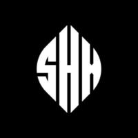 SHX circle letter logo design with circle and ellipse shape. SHX ellipse letters with typographic style. The three initials form a circle logo. SHX Circle Emblem Abstract Monogram Letter Mark Vector. vector