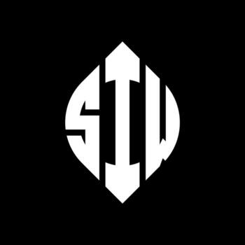 SIW circle letter logo design with circle and ellipse shape. SIW ellipse letters with typographic style. The three initials form a circle logo. SIW Circle Emblem Abstract Monogram Letter Mark Vector. vector