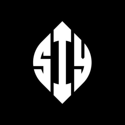 SIY circle letter logo design with circle and ellipse shape. SIY ellipse letters with typographic style. The three initials form a circle logo. SIY Circle Emblem Abstract Monogram Letter Mark Vector.