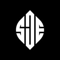 SJE circle letter logo design with circle and ellipse shape. SJE ellipse letters with typographic style. The three initials form a circle logo. SJE Circle Emblem Abstract Monogram Letter Mark Vector. vector