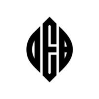 OEB circle letter logo design with circle and ellipse shape. OEB ellipse letters with typographic style. The three initials form a circle logo. OEB Circle Emblem Abstract Monogram Letter Mark Vector. vector