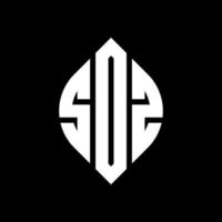 diseño de logotipo de letra de círculo sdz con forma de círculo y elipse. letras de elipse sdz con estilo tipográfico. las tres iniciales forman un logo circular. vector de marca de letra de monograma abstracto del emblema del círculo sdz.