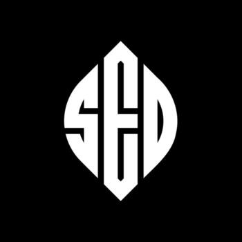 diseño de logotipo de letra de círculo sed con forma de círculo y elipse. sed letras elipses con estilo tipográfico. las tres iniciales forman un logo circular. vector de marca de letra de monograma abstracto del emblema del círculo sed.