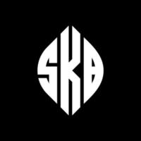 Diseño de logotipo de letra circular skb con forma de círculo y elipse. letras elipses skb con estilo tipográfico. las tres iniciales forman un logo circular. vector de marca de letra de monograma abstracto del emblema del círculo skb.
