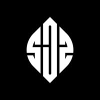 diseño de logotipo de letra circular sjz con forma de círculo y elipse. letras elipses sjz con estilo tipográfico. las tres iniciales forman un logo circular. sjz círculo emblema resumen monograma letra marca vector. vector