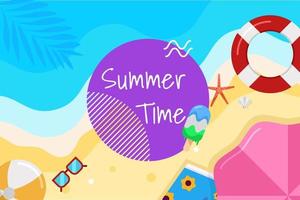 Summer Background in Beach and Sunset vector