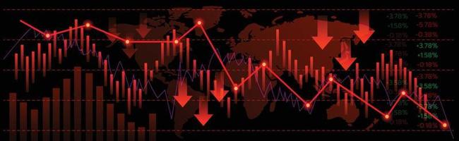 ilustración de vector de indicadores de gráfico de línea roja