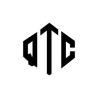 diseño de logotipo de letra qtc con forma de polígono. diseño de logotipo en forma de cubo y polígono qtc. qtc hexágono vector logo plantilla colores blanco y negro. monograma qtc, logotipo empresarial y inmobiliario.