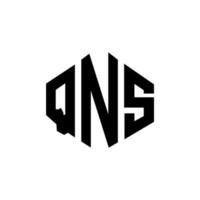 QNS letter logo design with polygon shape. QNS polygon and cube shape logo design. QNS hexagon vector logo template white and black colors. QNS monogram, business and real estate logo.