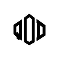 QOD letter logo design with polygon shape. QOD polygon and cube shape logo design. QOD hexagon vector logo template white and black colors. QOD monogram, business and real estate logo.