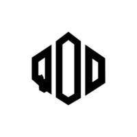 QOO letter logo design with polygon shape. QOO polygon and cube shape logo design. QOO hexagon vector logo template white and black colors. QOO monogram, business and real estate logo.