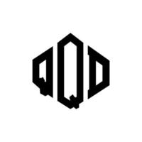 QQD letter logo design with polygon shape. QQD polygon and cube shape logo design. QQD hexagon vector logo template white and black colors. QQD monogram, business and real estate logo.