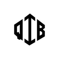 diseño de logotipo de letra qib con forma de polígono. diseño de logotipo en forma de cubo y polígono qib. qib hexágono vector logo plantilla colores blanco y negro. monograma qib, logotipo comercial e inmobiliario.